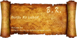 Both Kristóf névjegykártya