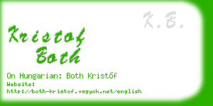 kristof both business card